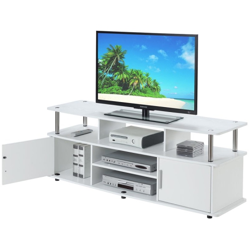 Pemberly Row 60" Wood TV Stand in White
