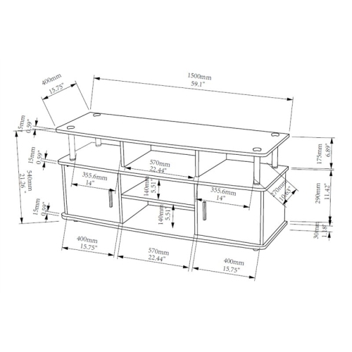 Pemberly Row 60" Wood TV Stand in White