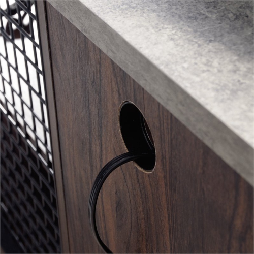 Sauder Market Commons 60" Engineered Wood and Metal TV Stand in Rich Walnut