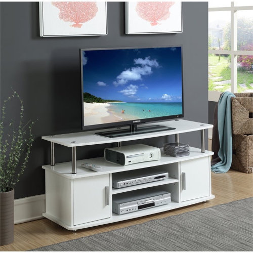 Pemberly Row 45" Wood TV Stand in White