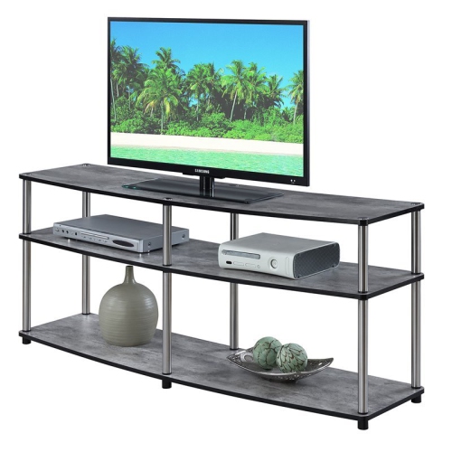 CONVENIENCE CONCEPTS  Designs2Go Three-Tier 60" Tv Stand In Faux Birch Wood In Gray