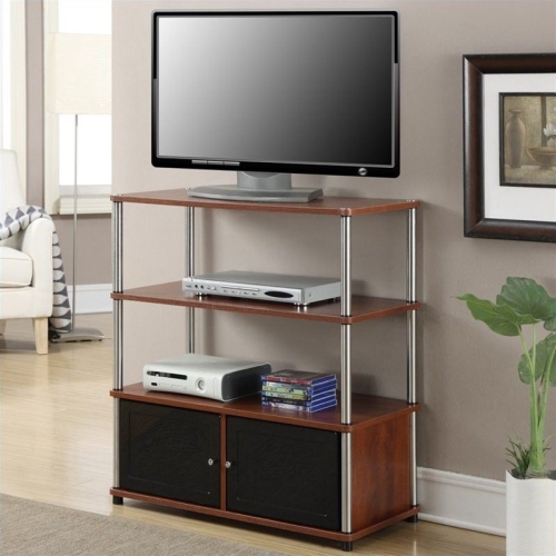PEMBERLY ROW  34" 3 Tier Tv Stand In Cherry