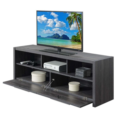 Pemberly Row Wood 60" TV Stand in Gray