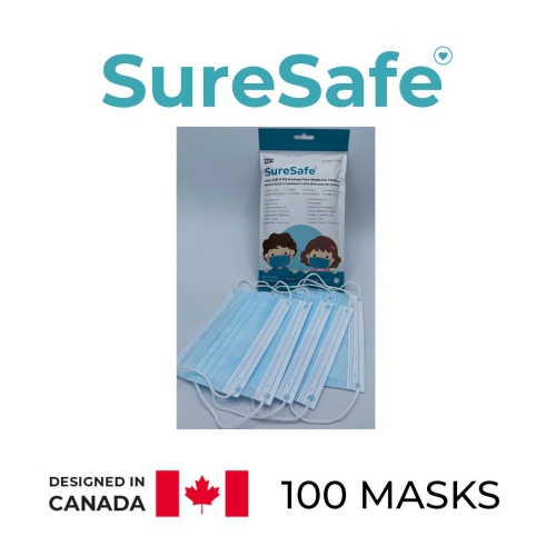 SureSafe Children’s 3ply Disposable Face Masks 100 MASKS