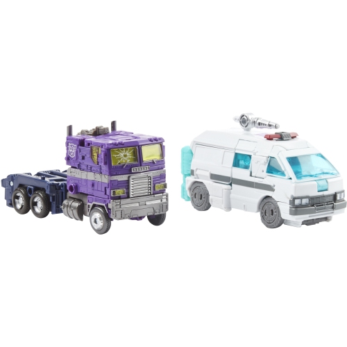 Transformers Generations Selects Figure Deluxe Voyager Class - Shattered Glass Ratchet & Optimus Prime WFC-GS17 Reissue