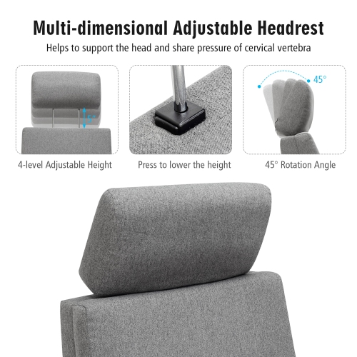 Costway Massage Recliner Chair Vibrating Sofa w/ Remote Control&Adjustable Headrest Grey