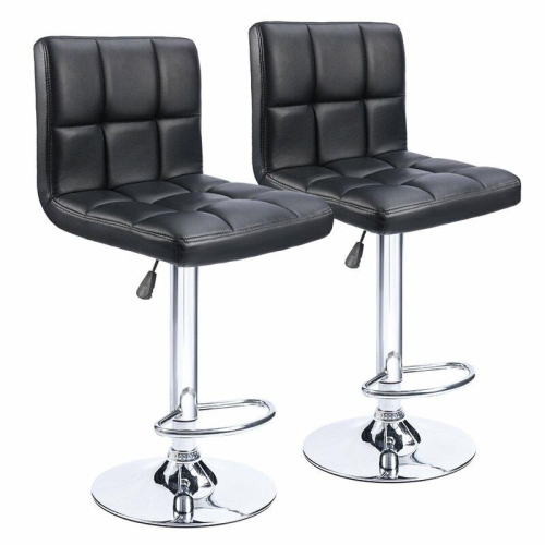 Image 1 de 7.. Tabouret de bar à hauteur ajustable à élévation pneumatique d’Infinite Imports - Noir