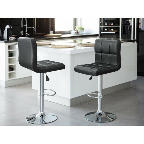 Infinite Imports – Adjustable Height Air Lift Bar Stool Black