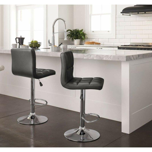 Infinite Imports – Adjustable Height Air Lift Bar Stool Black