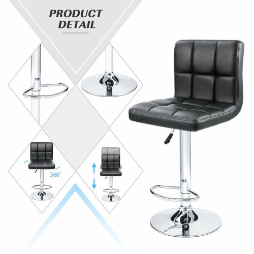 Infinite Imports – Adjustable Height Air Lift Bar Stool Black