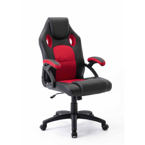 Fauteuil de jeu de course sur PC néo rouge et noir d’Infinite Imports
