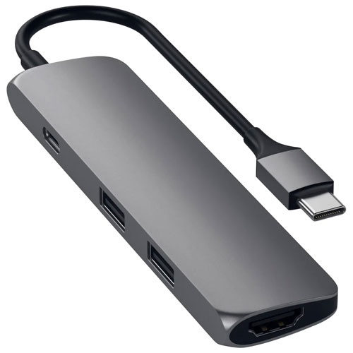 Satechi Slim 4-Port USB-C Multi-Port Adapter with 4K HDMI - Space Grey