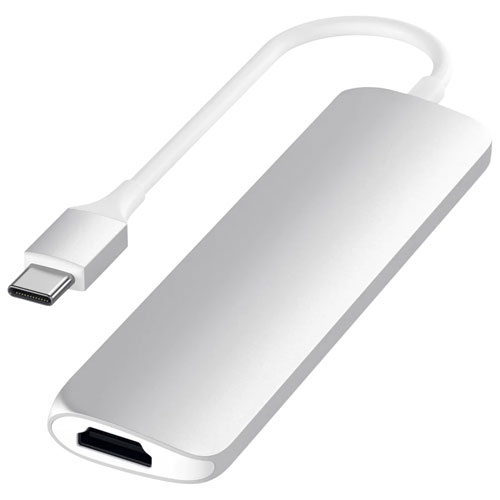 Satechi Slim 4-Port USB-C Multi-Port Adapter with 4K HDMI - Silver
