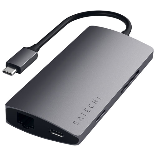 Satechi V2 8-Port USB-C Multi-Port Adapter with 4K HDMI & Ethernet - Space Grey