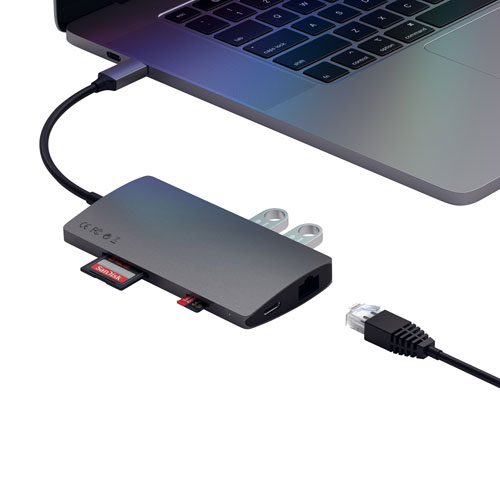 Satechi V2 8-Port USB-C Multi-Port Adapter with 4K HDMI & Ethernet - Space Grey