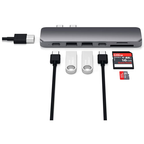 Satechi 7-Port USB-C Hub with 4K HDMI for MacBook Pro/Air - Space Grey