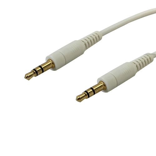 HYFAI 3.5mm 1/8 inch Stereo Male to Male Audio Speaker Cable - Riser Rated CMR/FT4 White 75 ft