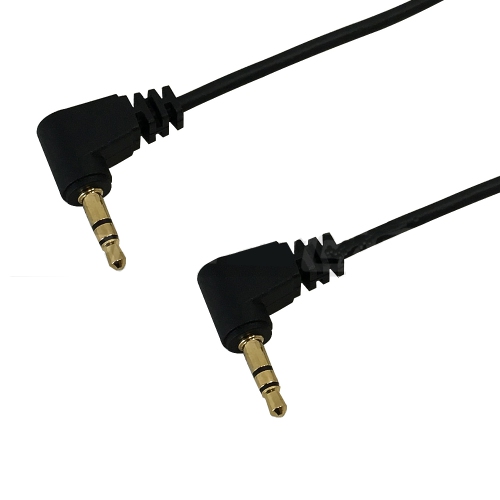 HYFAI 3.5mm 1/8 inch Stereo Male Right Angle to Male Right Angle Audio Speaker Cable - Riser Rated CMR/FT4 Black 10 ft