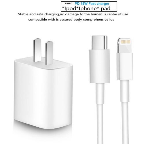 Fast Charger Bundle for iPhone, iPad - Type-C to Lightning Cable (1M)