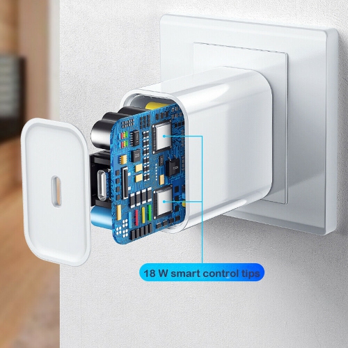 2 pack - Apple 18W Type USB C Fast Wall Charger Power Adapter + 1m USB-C to Lightning Cable for iPhone 12/11 / Pro / Max, iPad Air Mini Pro