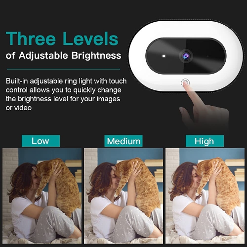 NexiGo N930E Auto-Focus StreamCam, 1080P Webcam with Ring Light and Privacy Cover