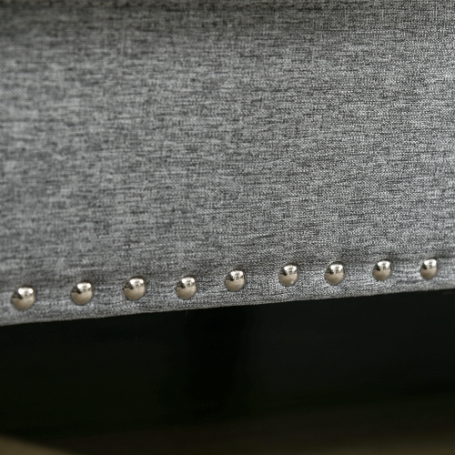 HOMCOM Canapé double de style traditionnel avec rembourrage en éponge et pied en bois de caoutchouc, causeuse à 2 places avec tête de clou pour