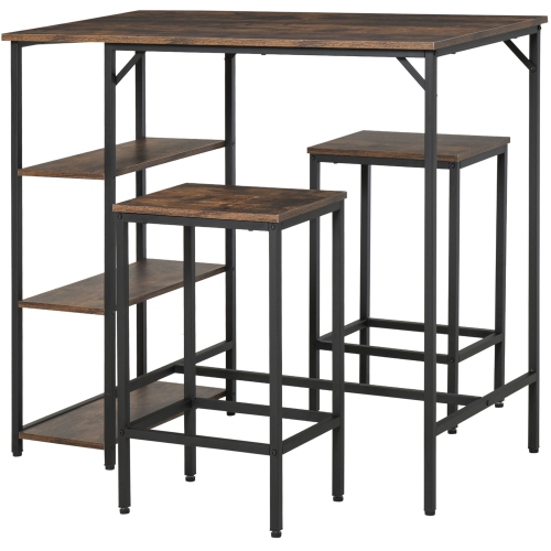 Industrial Bar Height Dining Table Set, Industrial Bar Height Dining Table