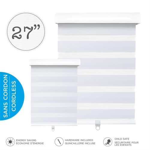 Hauz 2784WHTCD - Alternate Light Filtering Window Shade, Cordless, 27 '' X 84 '', White