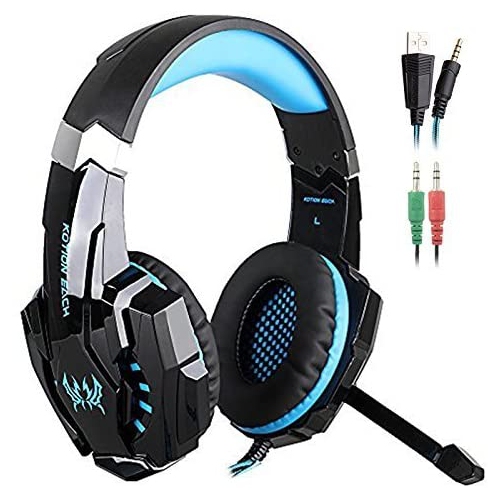 KOTION Each G9000 3.5mm Game Gaming Headphone Headset Earphone Headband with Microphone LED Light for Laptop Tablet Mobile Phones PS4 by Senhai-