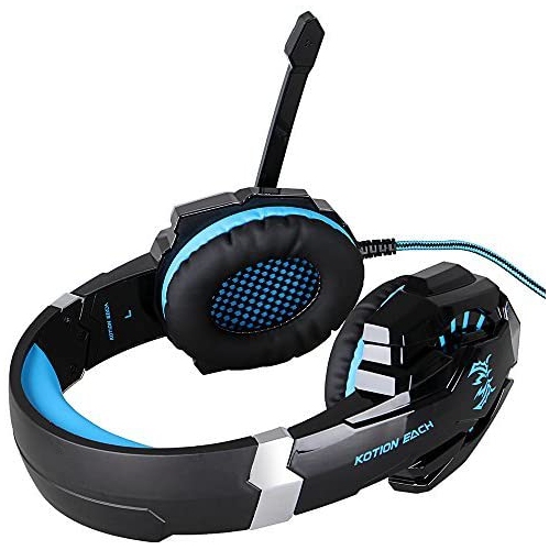 KOTION Each G9000 3.5mm Game Gaming Headphone Headset Earphone Headband with Microphone LED Light for Laptop Tablet Mobile Phones PS4 by Senhai-