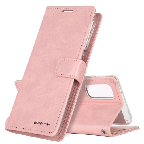 TopSave Goospery BLUEMOON Card Slot w/Magnetic Clip Leather Folio Wallet Flip Case For Samsung S21 Ultra, Rose Gold