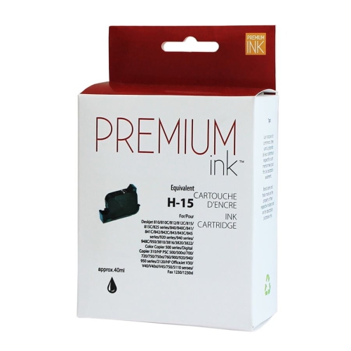 Premium Ink Ink Cartridge - Remanufactured for Hewlett Packard C6615A / No. 15 - Black