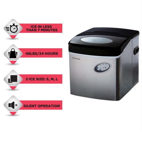 Frigidaire Portable Countertop Compact 48-lb Ice Maker - Stainless Steel