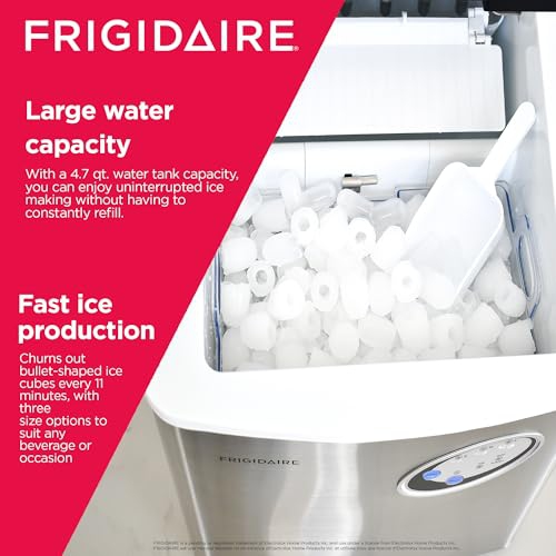 Frigidaire Portable Countertop Compact 48-lb Ice Maker - Stainless Steel