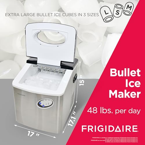 Frigidaire Portable Countertop Compact 48-lb Ice Maker - Stainless Steel