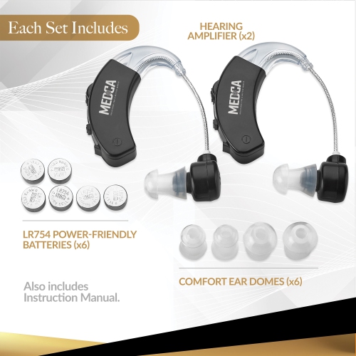 Behind the Ear Sound Amplifier - BTE Hearing Ear Amplification Device and Digital Sound Enhancer PSAD for the Hard of Hearing, Noise Reducing