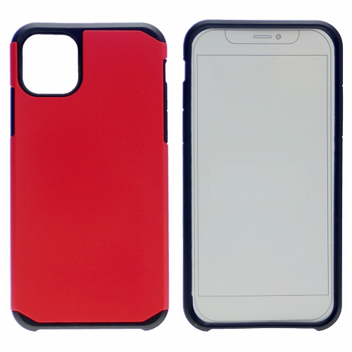 TopSave Matt PC Inner Soft TPU Combine Dual Layer Rugged Armor Case For Iphone 12 Mini, Red