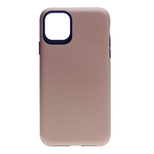 CC  Topsave Triangle Pattern Dual Layer PC+Tpu Rugged Armor Case for Iphone 12/12 Pro, Rose In Gold