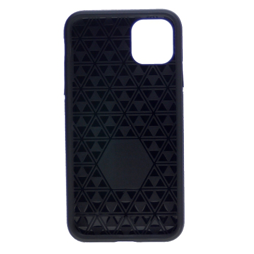 TopSave Triangle Pattern Dual Layer PC+TPU Rugged Armor Case For Iphone 12 Mini, Black