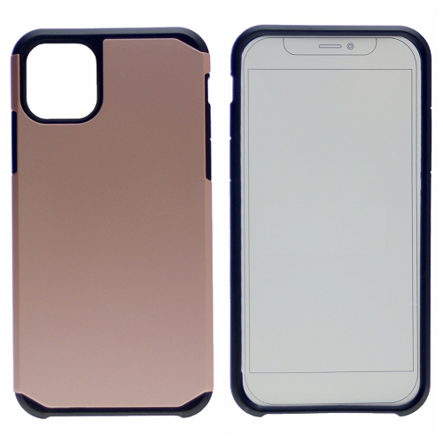 TopSave Matt PC Inner Soft TPU Combine Dual Layer Rugged Armor Case For Iphone 12 Mini, Rose Gold