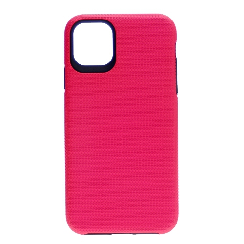 CC  Topsave Triangle Pattern Dual Layer PC+Tpu Rugged Armor Case for Iphone 12/12 Pro, Hot In Pink
