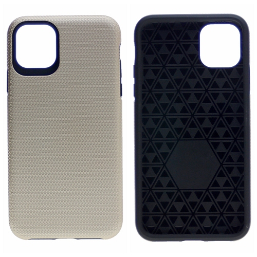 TopSave Triangle Pattern Dual Layer PC+TPU Rugged Armor Case For Iphone 12 Mini, Gold