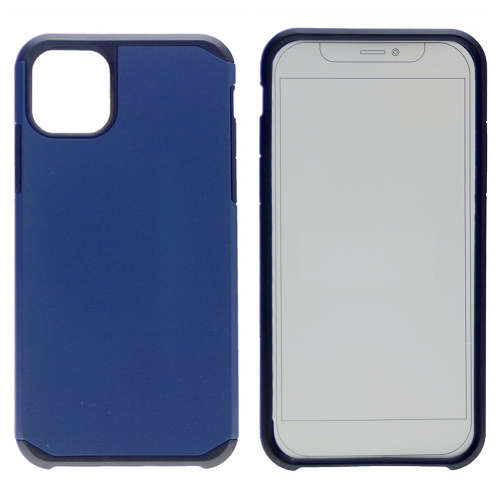 TopSave Matt – Étui en TPUR souple à double couche pour iPhone 12 Mini, bleu marine