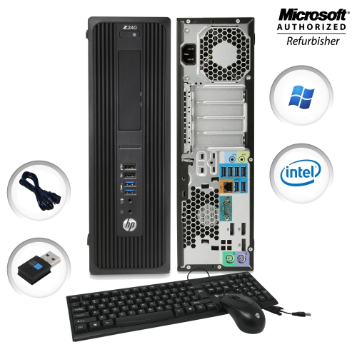 Refurbished (Good) - HP Z240 SFF Workstation Desktop | Intel Core i5 6500  3.4GHz Max Turbo | 32GB DDR4 RAM | 1TB SSD | Win 10 Pro | Dual monitor