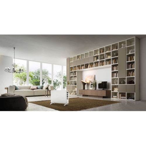 Radiateur à panneau à convection mince numérique 1500 W HSX3315FTS de DeLonghi avec deux ventilateurs - Boîte ouverte