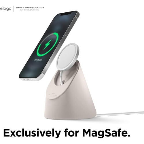 elago MS1 Charging Stand Compatible with Magsafe Charger, iPhone 12 [Black] [Magsafe Not Included]
