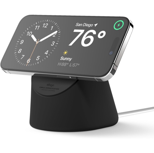 elago MS1 Charging Stand Compatible with Magsafe Charger, iPhone 12 - Black [Magsafe Not Included]