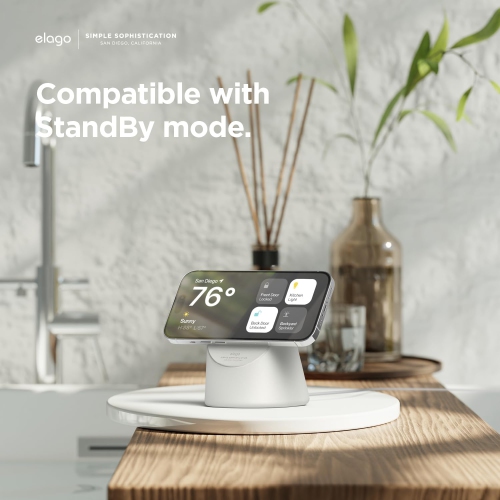 elago MS1 Charging Stand Compatible with Magsafe Charger, iPhone 12 - Black [Magsafe Not Included]