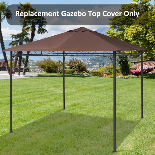 Outsunny 9.8' x 9.7' Square Gazebo Canopy Replacement UV Protected Top Cover Sun Shade Orange