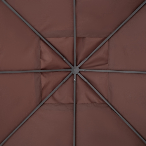 Outsunny 9.8' x 9.7' Square Gazebo Canopy Replacement UV Protected Top Cover Sun Shade Orange